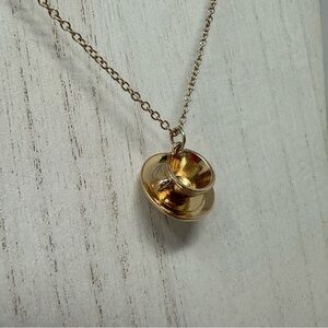 Disney Parks Teacup Necklace Gold Adjustable Mad Tea Party Ride Costume Jewelry